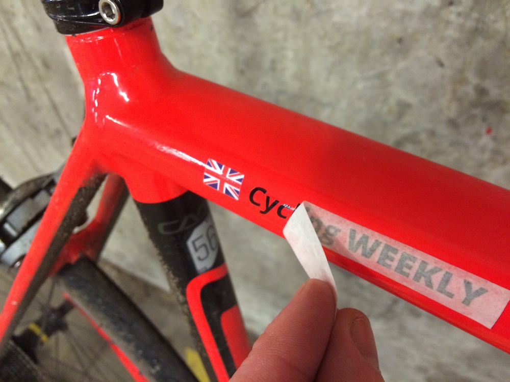 Custom bike frame store decals