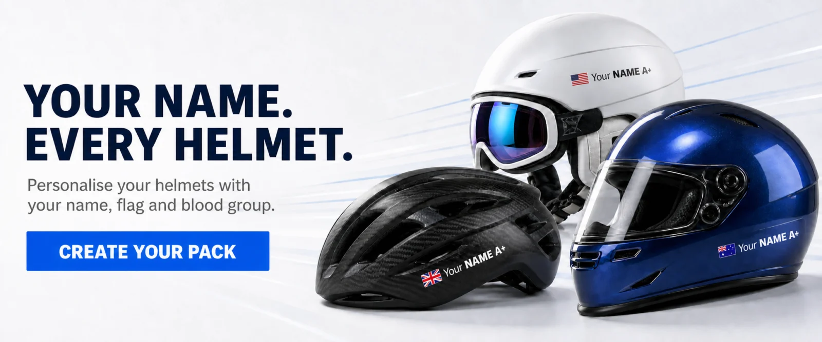Pegatinas Pegatin personalizadas con nombre y bandera en bicicletas y cascos