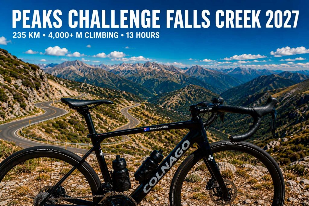 Peaks Challenge Falls Creek 2027 route and event banner