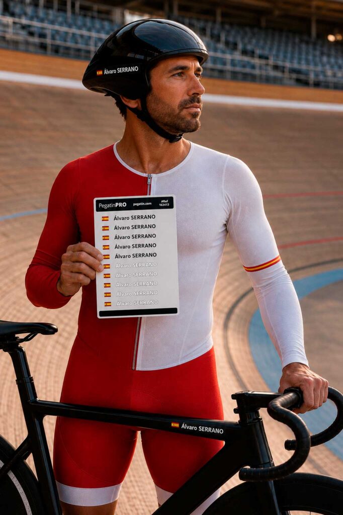 bike stickers for frame with custom name and flag