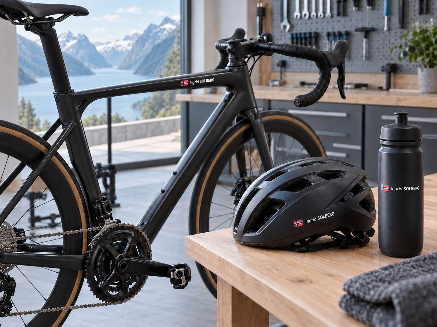 Nordiskt cykelpaket med personliga Pegatin namn- och flaggdekaler